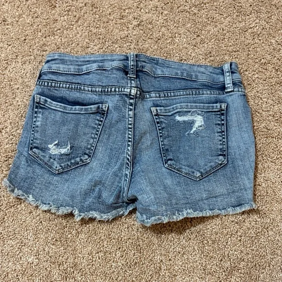 Arizona Jean Company Women's Ripped Blue Jean Shorts - Picture 3 of 3